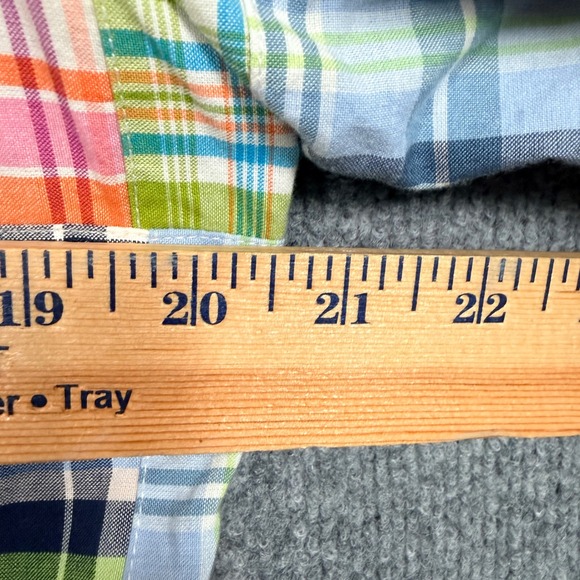 L.L. Bean Sz 14 Blazer Jacket Rec Cotton Madras Plaid Patchwork Academia Preppy - Picture 8 of 8